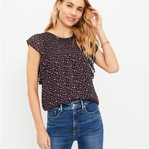 Adorable Loft Ladybug Flutter Sleeve Top